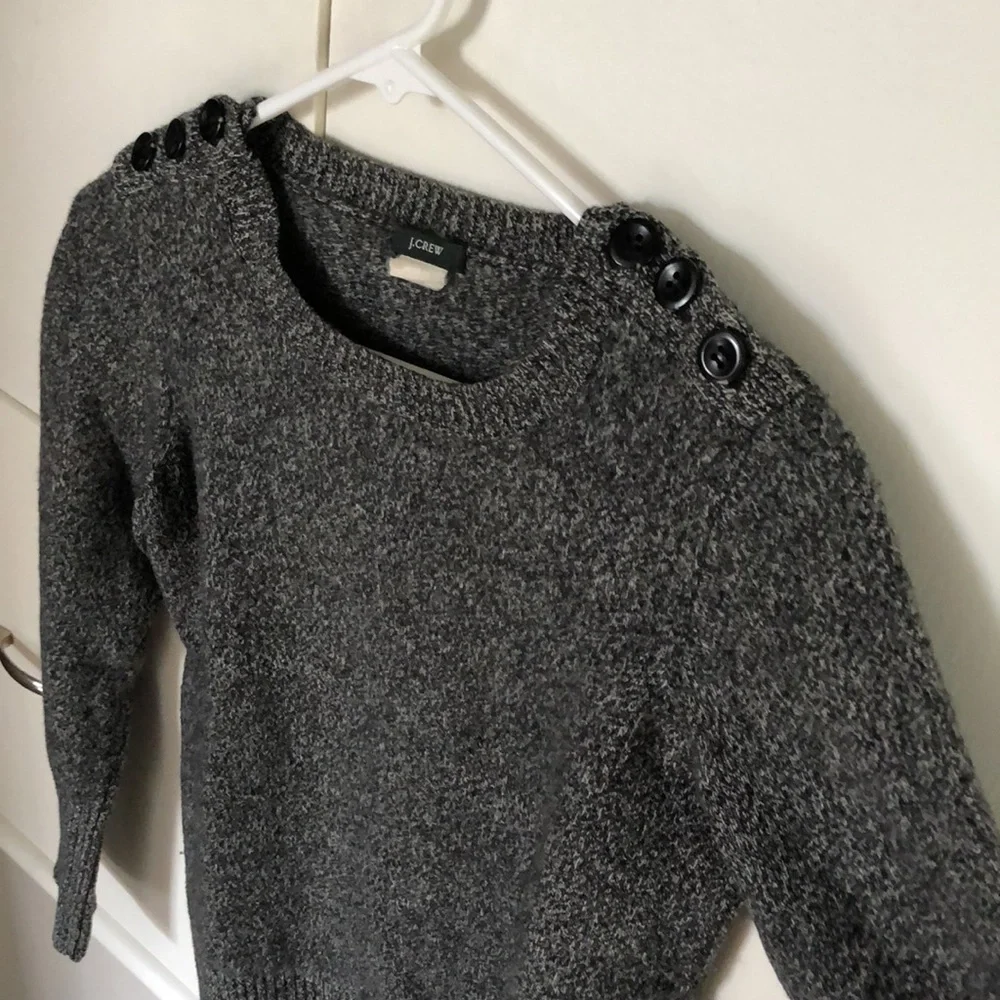 J.‎ Crew Merino Wool Crewneck w/ shoulder buttons